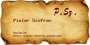 Pieler Szofron névjegykártya